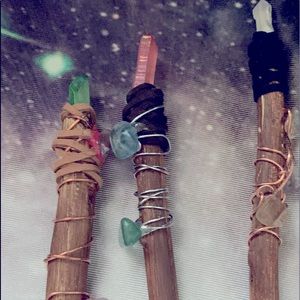 Handmade energy magic crystal wands witchy